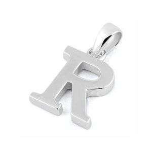 Sterling Silver Plain Letter R Initial Pendant